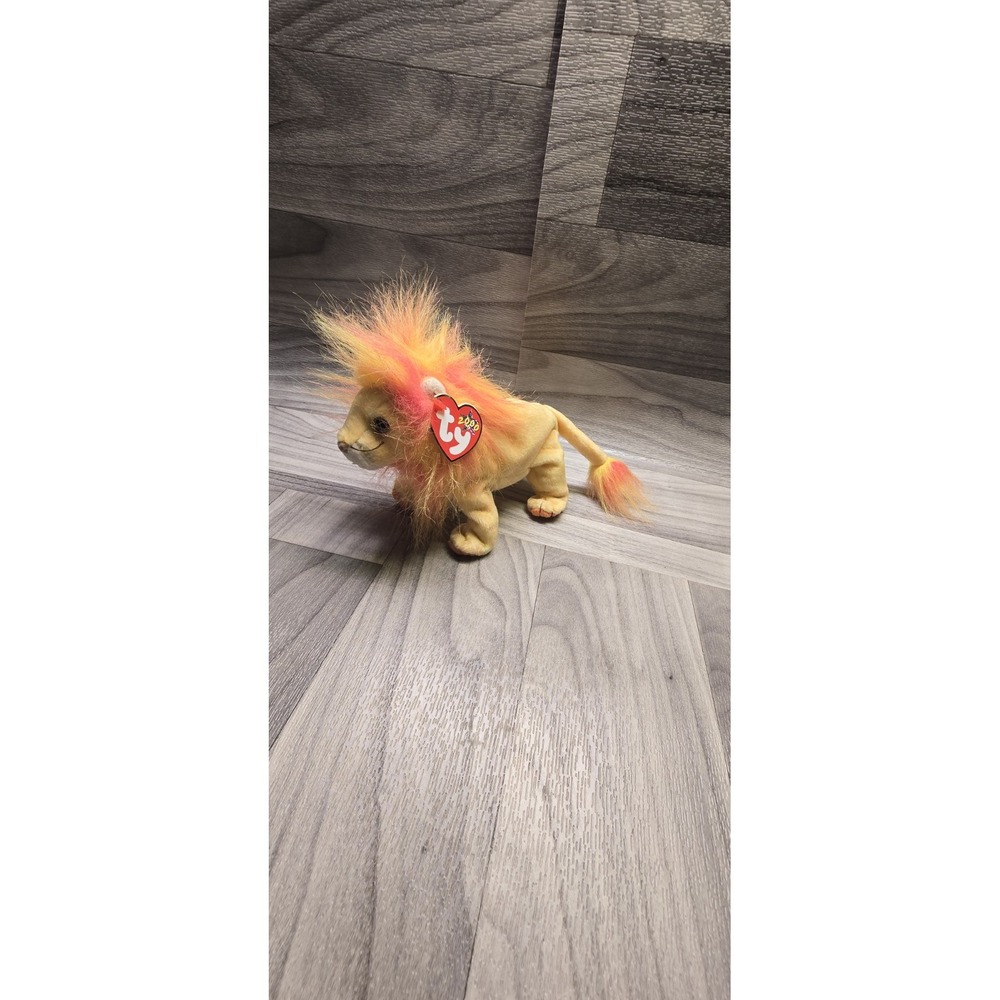 Ty Beanie Baby Bushy the Lion 6.5" Beanbag Plush With Tag